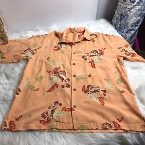 Tommy Bahama 100% Silk Shirt Floral Print SZ M